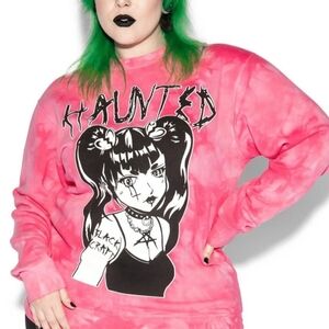 Pink Haunted Graphic Crewneck Sweatshirt Blackcraft Cult